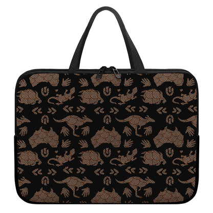 Aboriginal Australian Pattern Print Laptop Sleeve With Handle