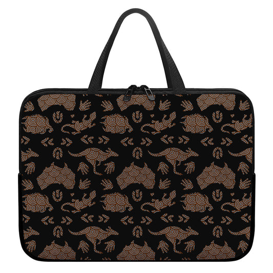 Aboriginal Australian Pattern Print Laptop Sleeve With Handle