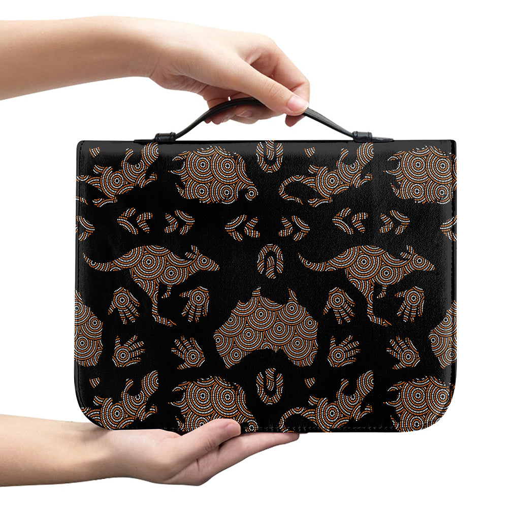 Aboriginal Australian Pattern Print Leather Bible Cover
