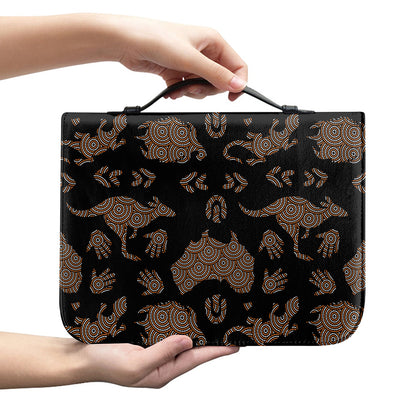 Aboriginal Australian Pattern Print Leather Bible Cover