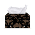 Aboriginal Australian Pattern Print Leather Tissue Box Cover
