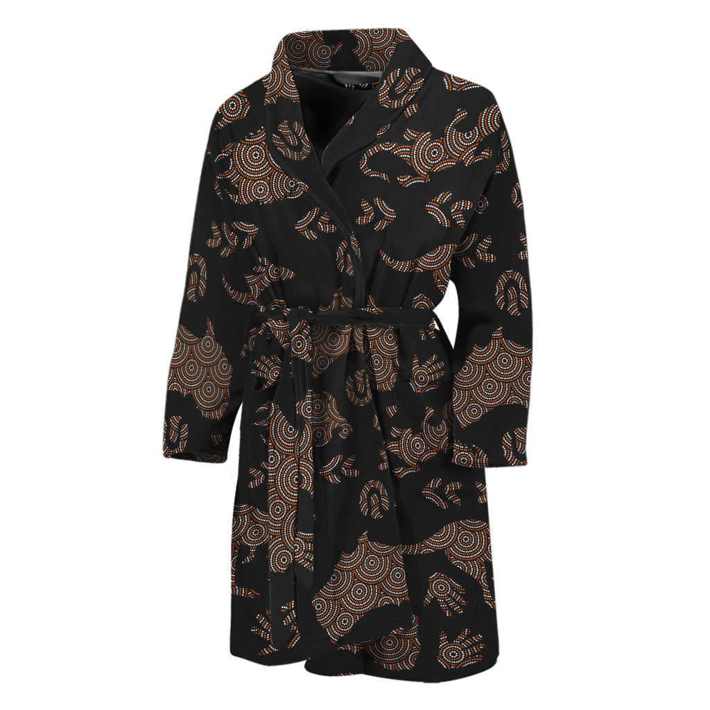 Aboriginal Australian Pattern Print Men's Bathrobe