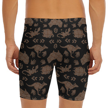 Aboriginal Australian Pattern Print Men's Long Boxer Briefs