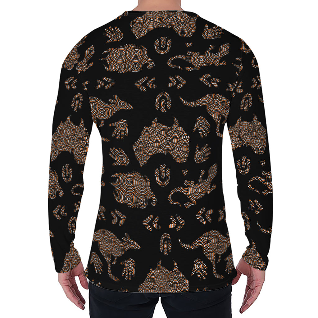Aboriginal Australian Pattern Print Men's Long Sleeve T-Shirt