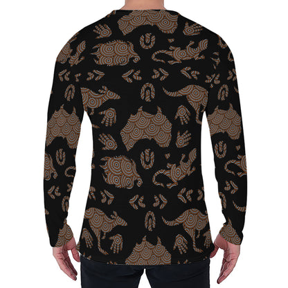 Aboriginal Australian Pattern Print Men's Long Sleeve T-Shirt