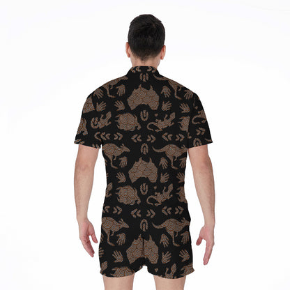 Aboriginal Australian Pattern Print Men's Rompers