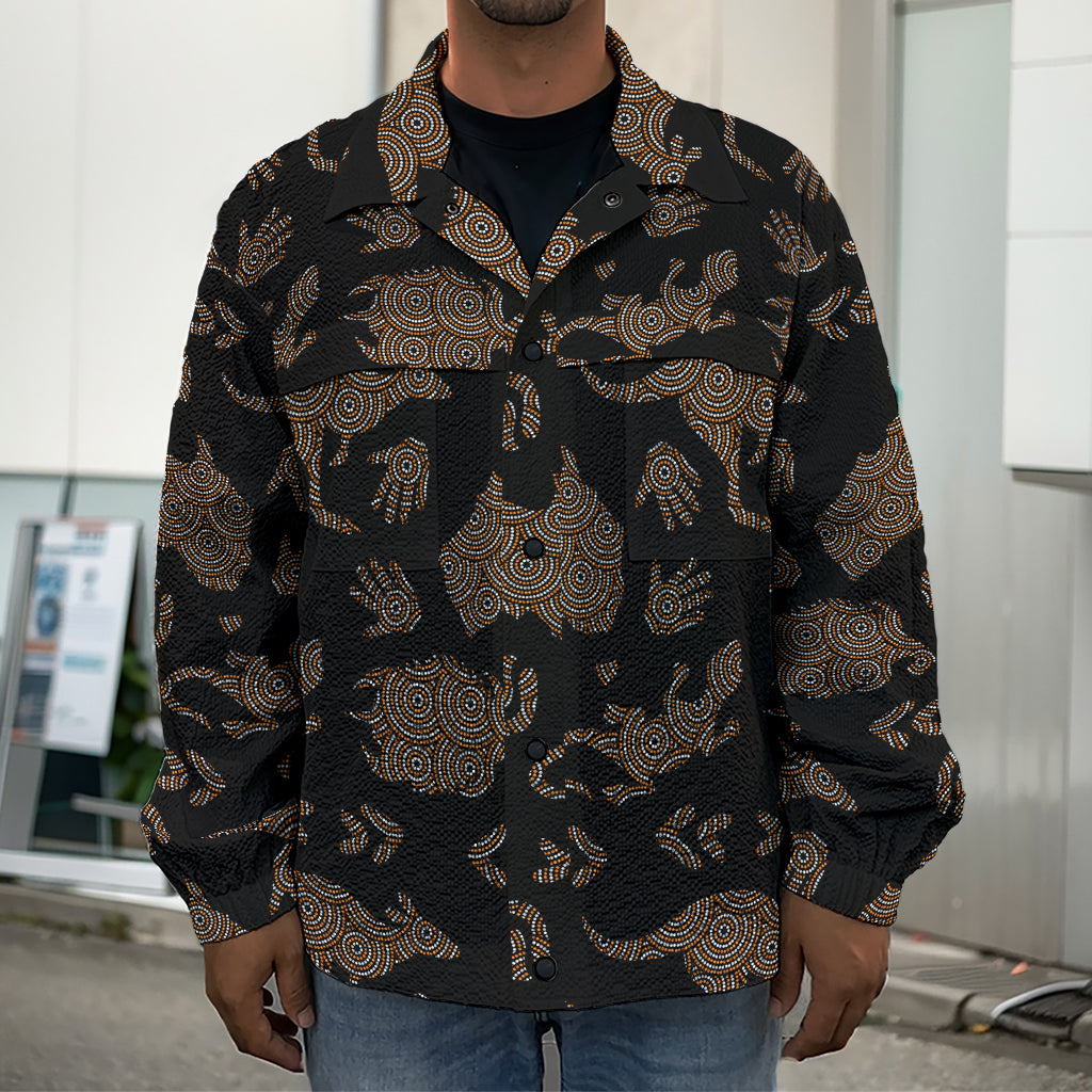 Aboriginal Australian Pattern Print Men's Shirt Jacket