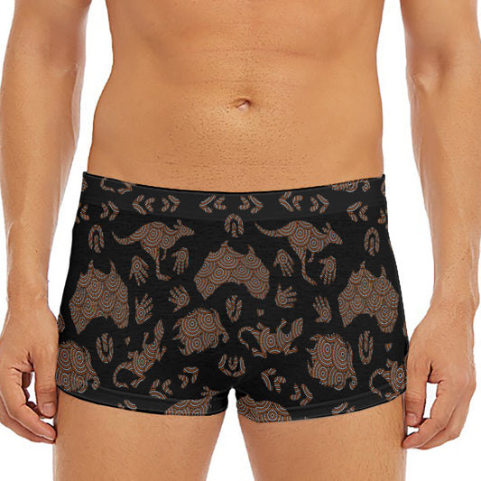 Aboriginal Australian Pattern Print Men's Short Boxer Briefs