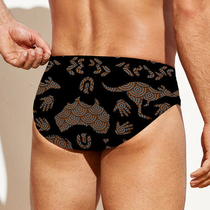 Aboriginal Australian Pattern Print Men's Swim Briefs