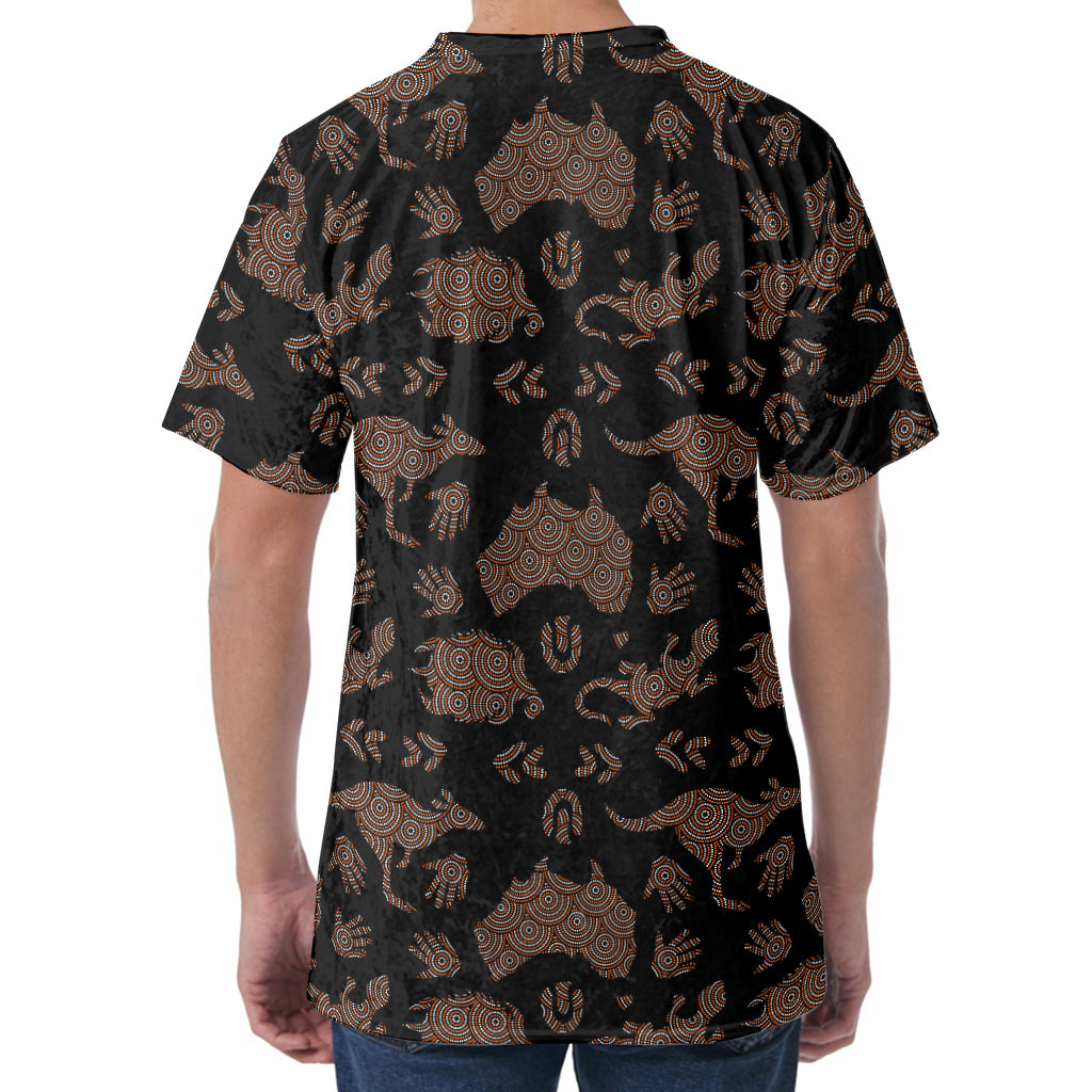 Aboriginal Australian Pattern Print Men's Velvet T-Shirt