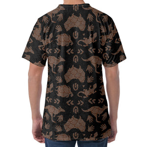 Aboriginal Australian Pattern Print Men's Velvet T-Shirt