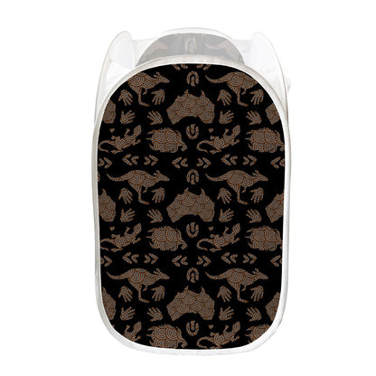 Aboriginal Australian Pattern Print Mesh Laundry Hamper