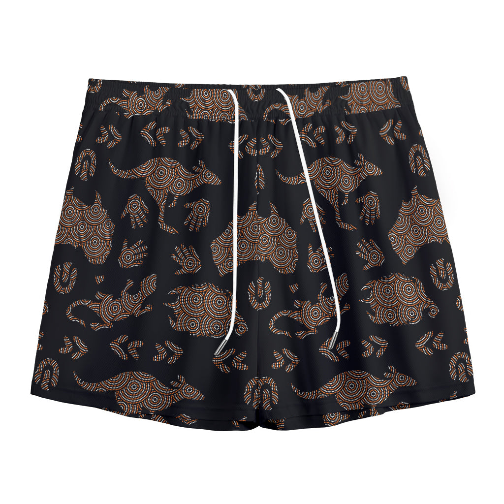 Aboriginal Australian Pattern Print Mesh Shorts