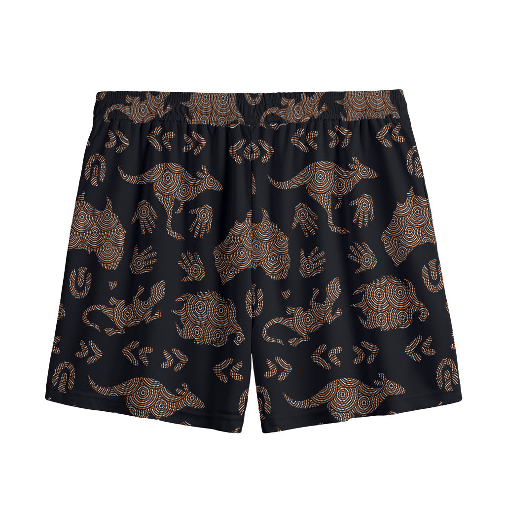 Aboriginal Australian Pattern Print Mesh Shorts