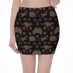 Aboriginal Australian Pattern Print Pencil Mini Skirt