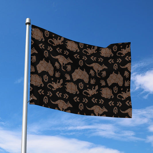 Aboriginal Australian Pattern Print Polyester Flag