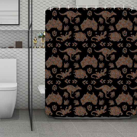 Aboriginal Australian Pattern Print Polyester Shower Curtain