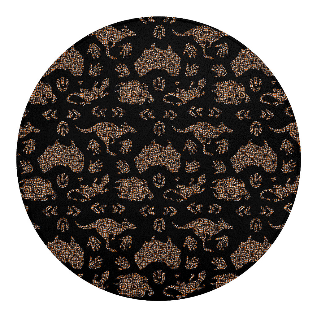 Aboriginal Australian Pattern Print Round Blanket
