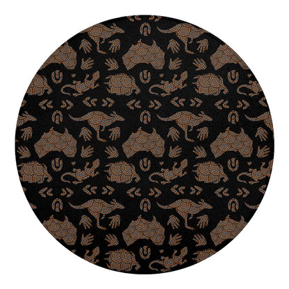 Aboriginal Australian Pattern Print Round Blanket