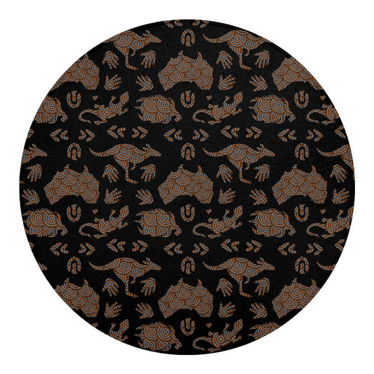 Aboriginal Australian Pattern Print Round Blanket