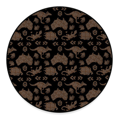 Aboriginal Australian Pattern Print Round Floor Mat