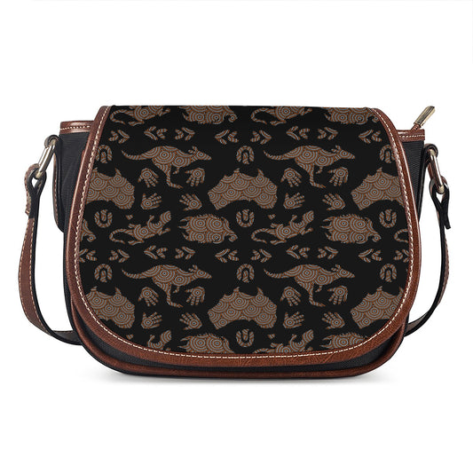Aboriginal Australian Pattern Print Saddle Bag