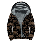 Aboriginal Australian Pattern Print Sherpa Lined Zip Up Hoodie