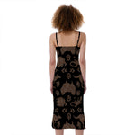 Aboriginal Australian Pattern Print Slim Fit Midi Cami Dress
