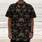 Aboriginal Australian Pattern Print Textured Short Sleeve Shirt
