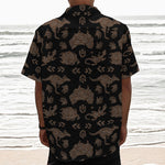 Aboriginal Australian Pattern Print Textured Short Sleeve Shirt