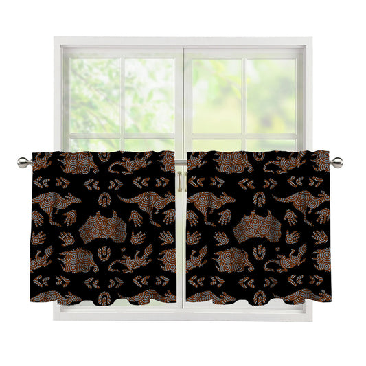Aboriginal Australian Pattern Print Tier Curtains