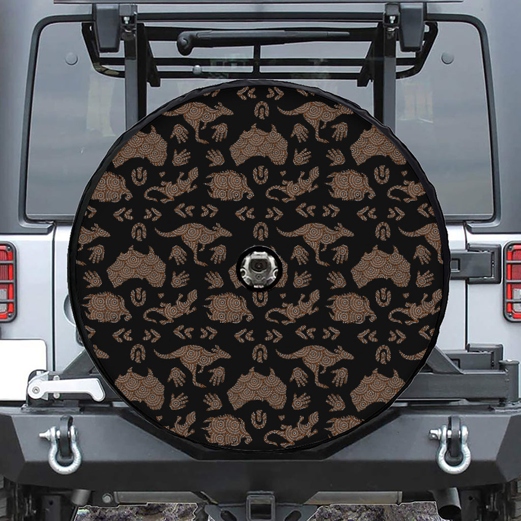 Aboriginal Australian Pattern Print Tire Cover With Camera Hole