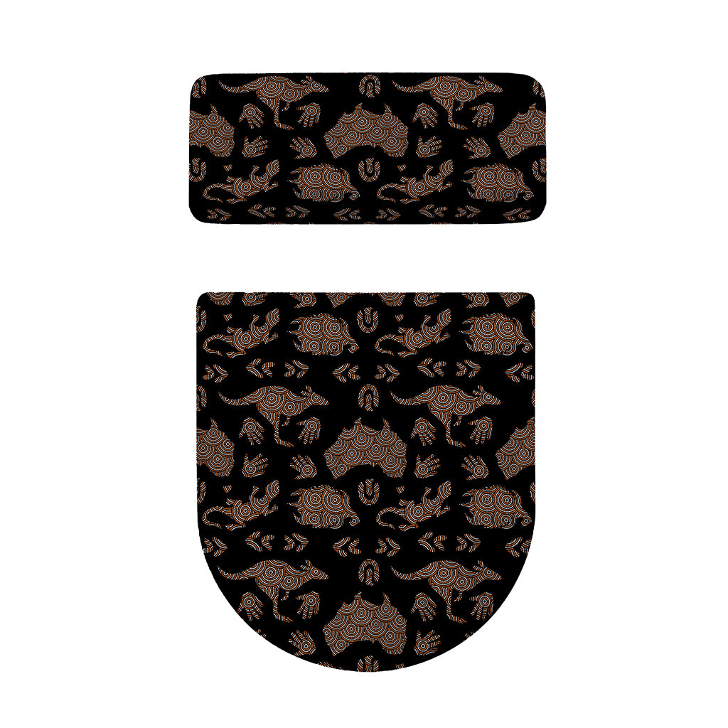 Aboriginal Australian Pattern Print Toilet Lid And Tank Cover Set