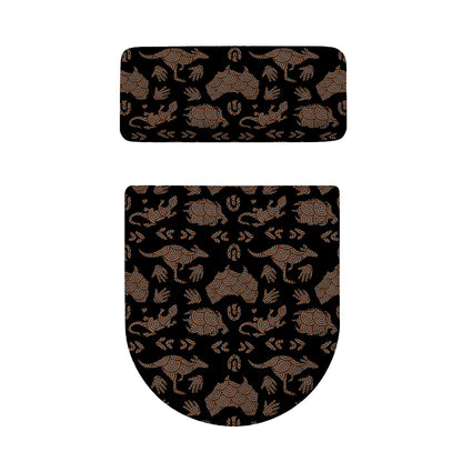 Aboriginal Australian Pattern Print Toilet Lid And Tank Cover Set