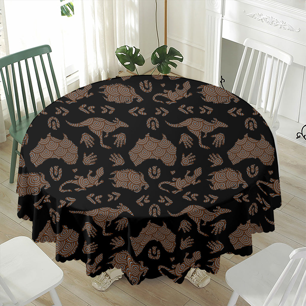 Aboriginal Australian Pattern Print Waterproof Round Tablecloth