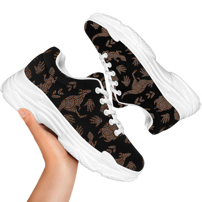 Aboriginal Australian Pattern Print White Chunky Shoes