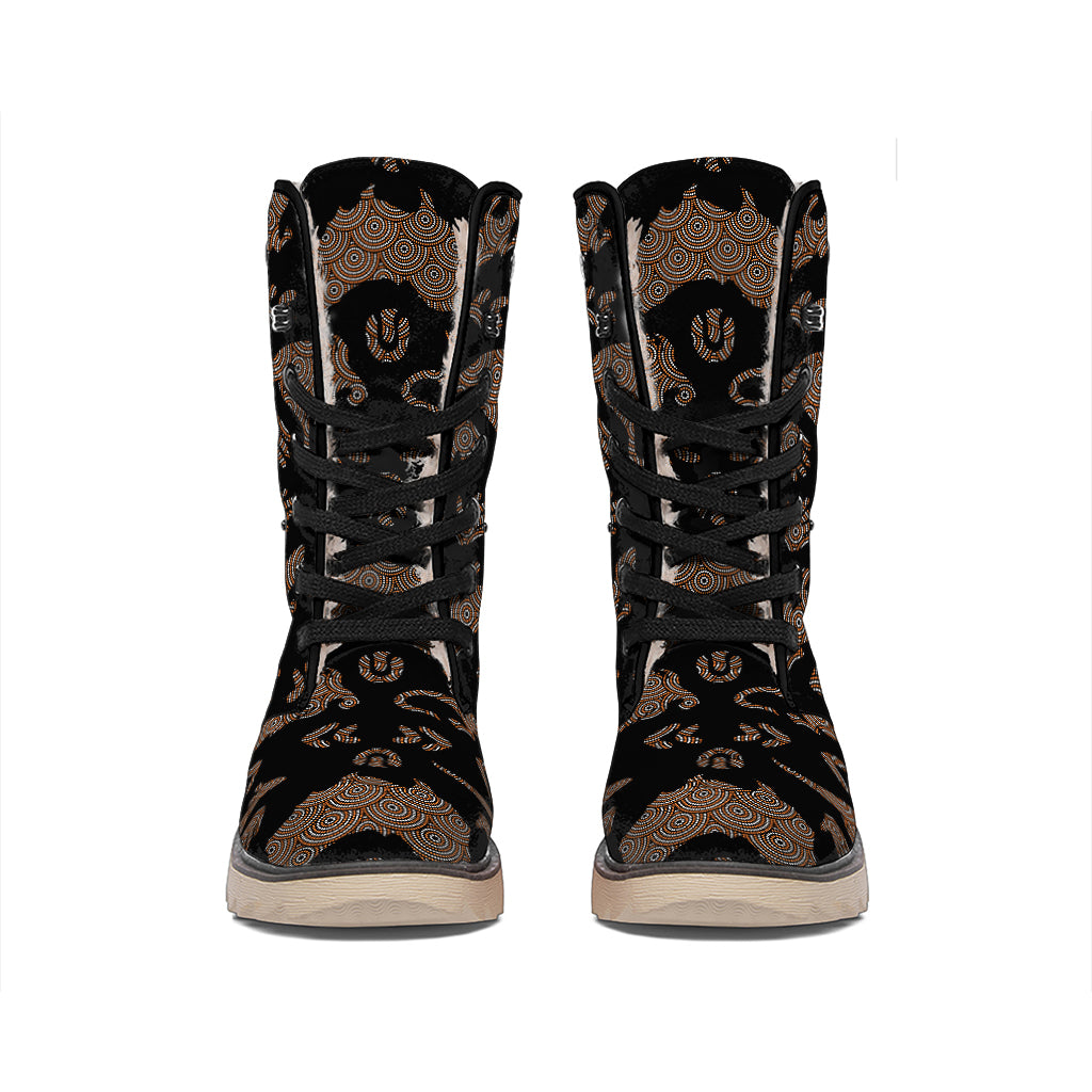 Aboriginal Australian Pattern Print Winter Boots