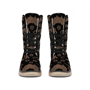 Aboriginal Australian Pattern Print Winter Boots