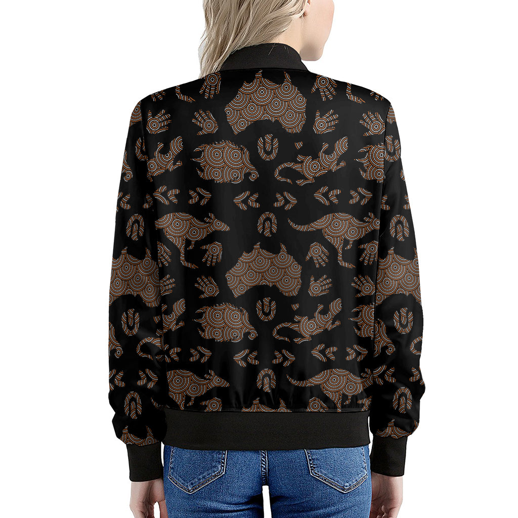 Aboriginal Australian Pattern Print Women's Bomber Jacket