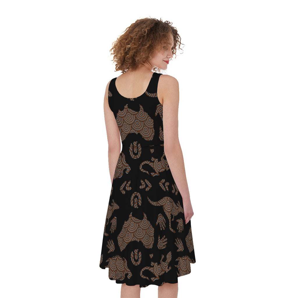 Aboriginal Australian Pattern Print Women's Sleeveless Dress