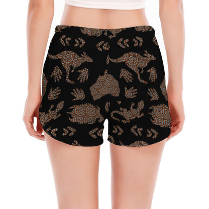 Aboriginal Australian Pattern Print Women's Split Running Shorts