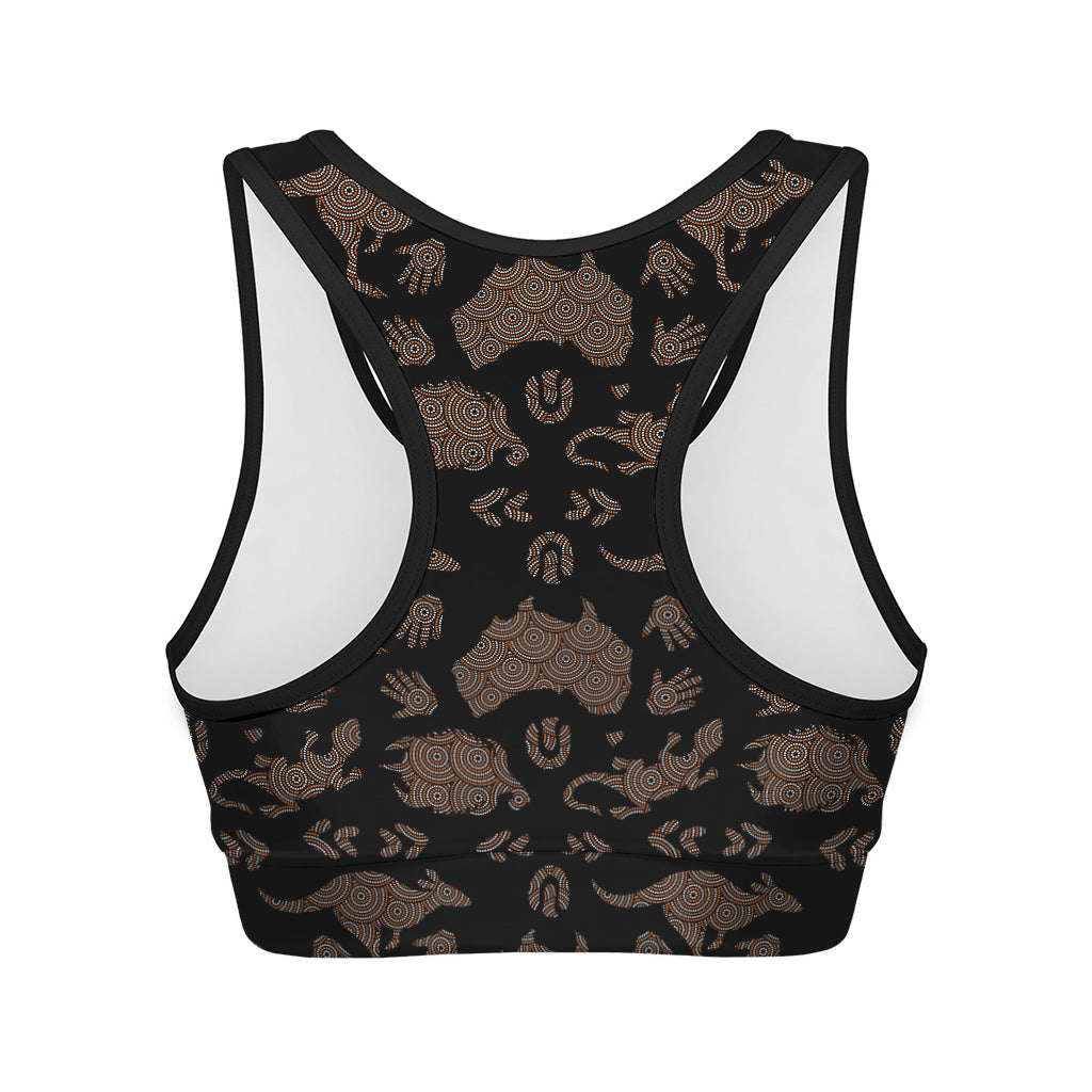 Aboriginal Australian Pattern Print Women's Sports Bra