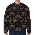 Aboriginal Australian Pattern Print Zip Sleeve Bomber Jacket