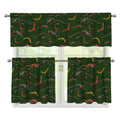 Aboriginal Boomerang And Kangaroo Print 3 Piece Kitchen Curtains