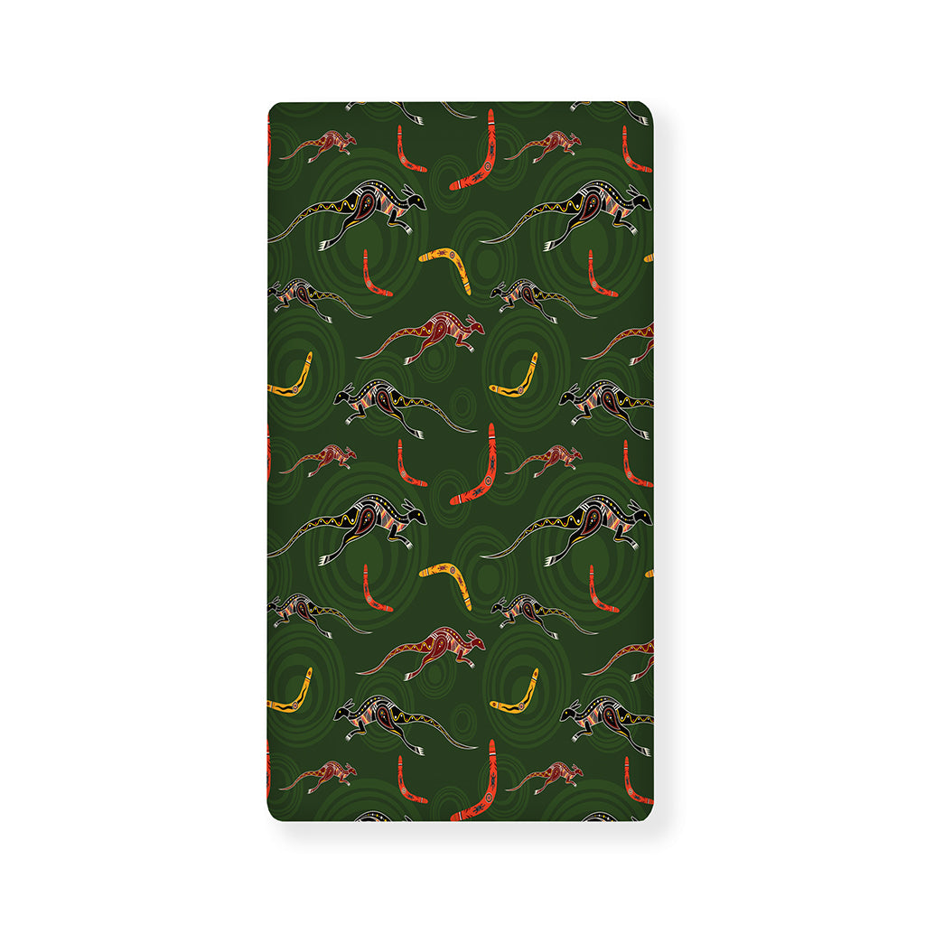 Aboriginal Boomerang And Kangaroo Print Baby Crib Sheet