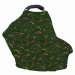 Aboriginal Boomerang And Kangaroo Print Baby Seat Cover