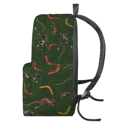 Aboriginal Boomerang And Kangaroo Print Backpack