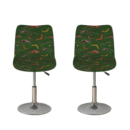 Aboriginal Boomerang And Kangaroo Print Bar Stool Covers