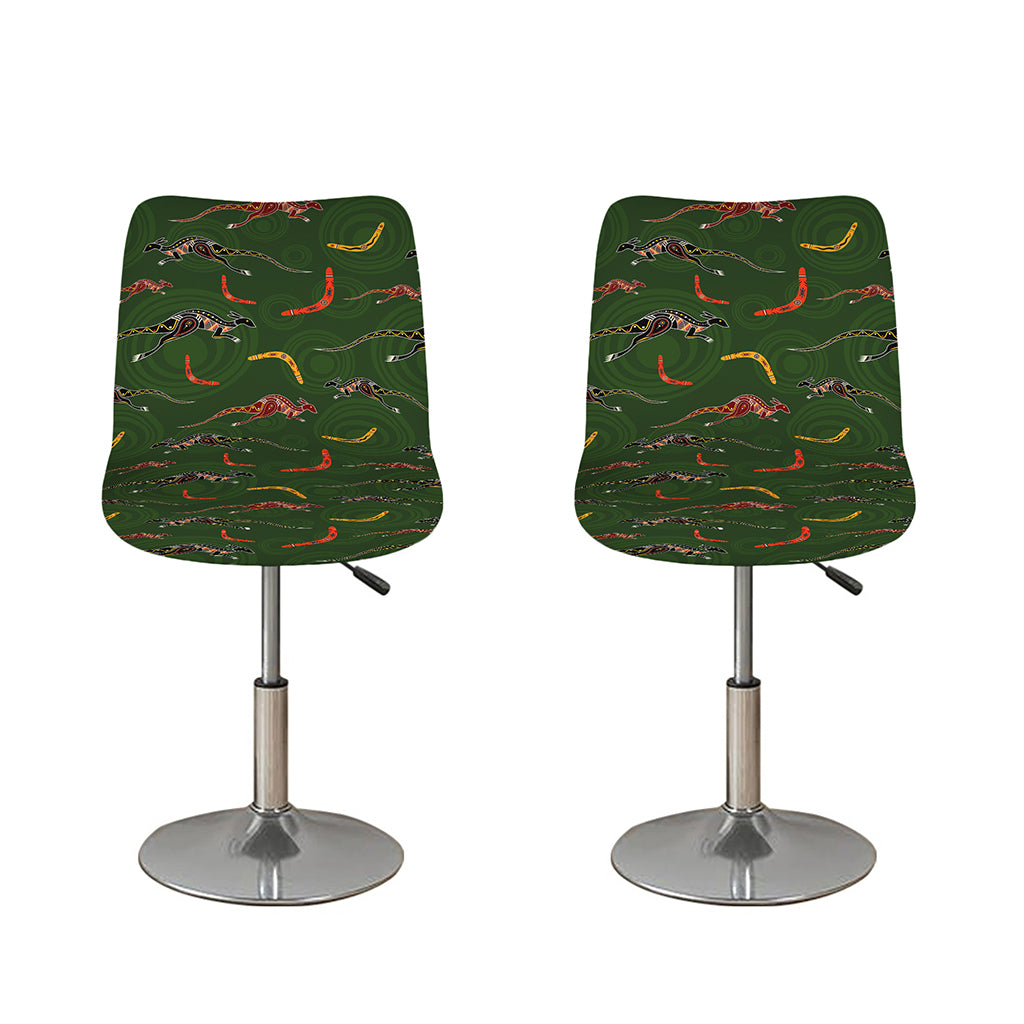 Aboriginal Boomerang And Kangaroo Print Bar Stool Covers