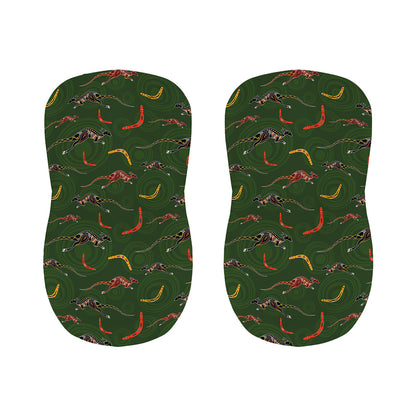 Aboriginal Boomerang And Kangaroo Print Bar Stool Covers